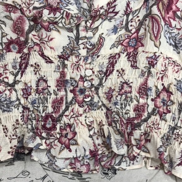 BCBGMAXAZRIA Floral-Print Flounce Blouse - Picture 5 of 8